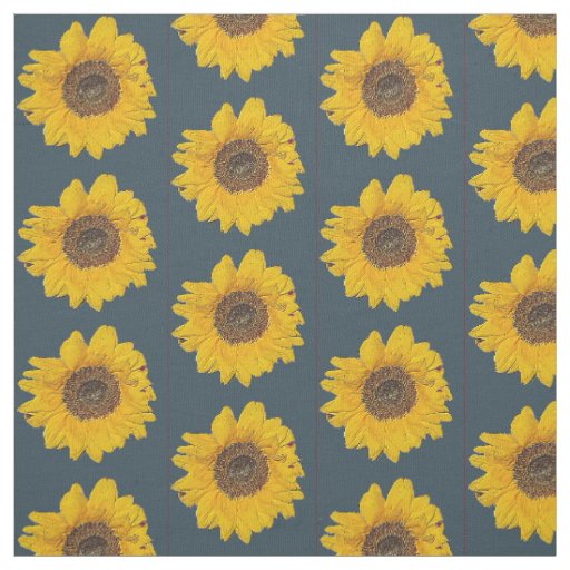 sunflower pattern in teal fabric