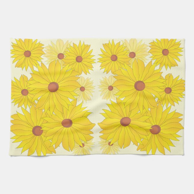 Sunflower Pattern Kitchen Towel (Horizontal)