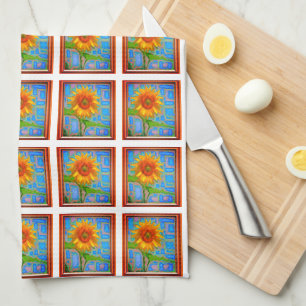 Sunflower Pattern Kitchen Towel