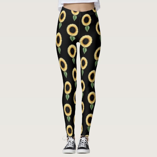Sunflower Pattern Leggings (Front)