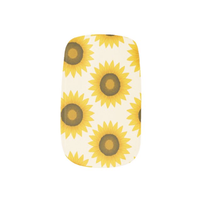 Sunflower Pattern  Minx Nail Art (Left Thumb)