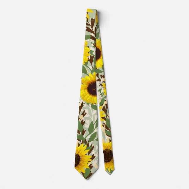 Sunflower Pattern Neck Tie (Front)