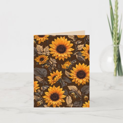 Sunflower Pattern Note Card