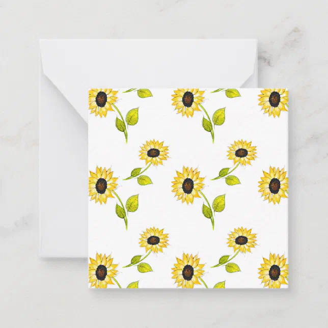 Sunflower Pattern Note Card | Zazzle