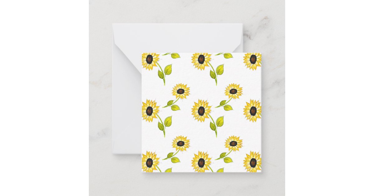 Sunflower Pattern Note Card | Zazzle