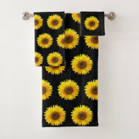 Sunflower Pattern on Black
