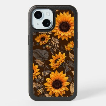 Sunflower Pattern Iphone 15 Case by FantasyCases at Zazzle