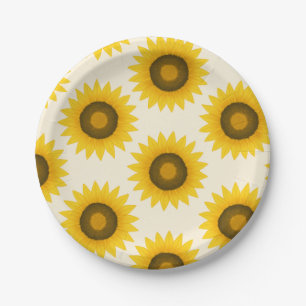 Sunflower Pattern Paper Plates