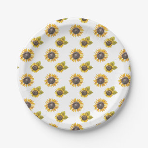 Sunflower Pattern Party Paper Plates