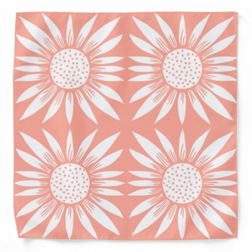 Sunflower Pattern Pink Bandana