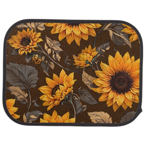 Sunflower Pattern Rear Car Mat