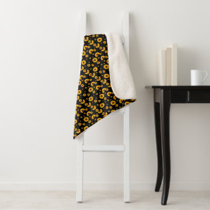 Sunflower Pattern Sherpa Blanket