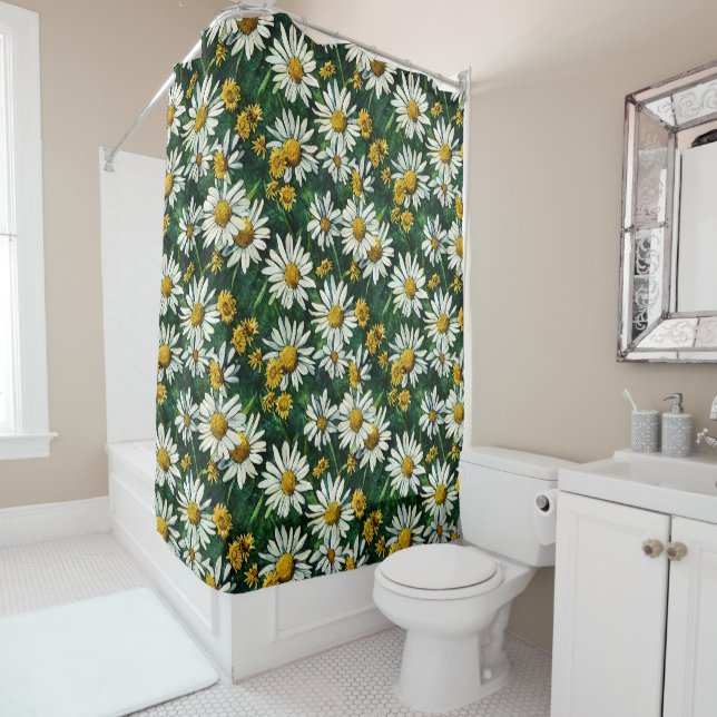 SUNFLOWER  PATTERN SHOWER CURTAIN (In Situ)