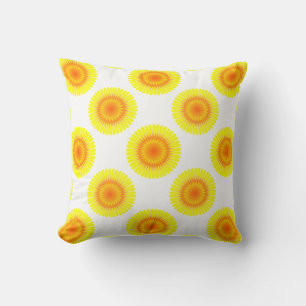 Sunflower Pattern Throw Pillow
