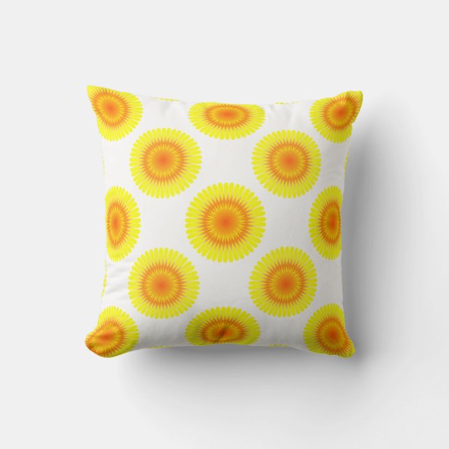 Sunflower Pattern Throw Pillow (Front)