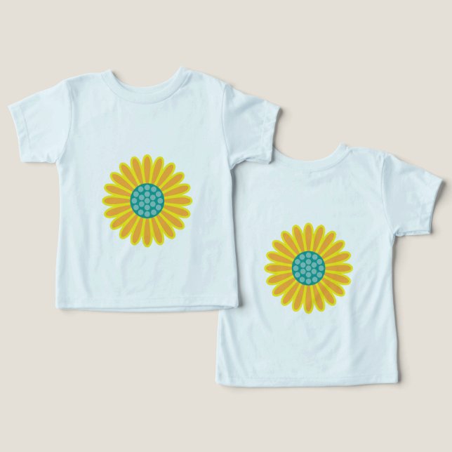 Sunflower Pattern | Vibrant Summer Floral Design Toddler T-shirt (Design Front & Back)