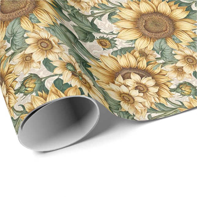 sunflower pattern wrapping paper (Roll Corner)