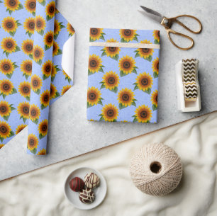 Sunflower pattern wrapping paper