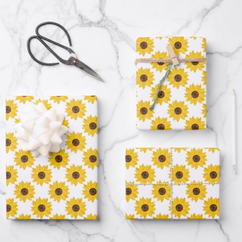 sunflower pattern wrapping paper sheets
