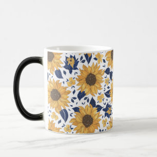 Sunflower Pattern Yellow And Green Color Morph Mug