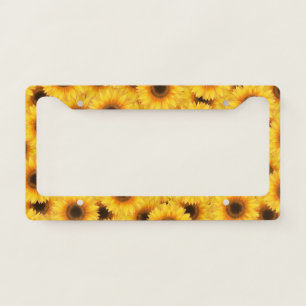 Sunflower pattern, yellow beauties, license plate frame