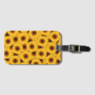 Sunflower pattern, yellow beauties, luggage tag