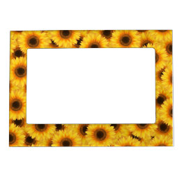 Sunflower pattern, yellow beauties, magnetic frame