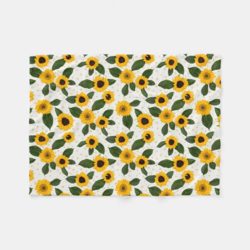 Sunflower PatternFleece Blanket
