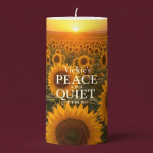 Sunflower Peace And Quiet Time Relaxing Pillar Candle