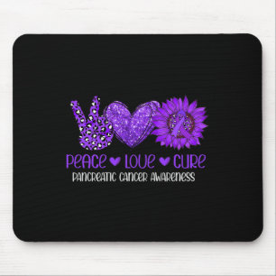 Sunflower Peace Love Pancreatic Cancer Awareness R Mouse Pad