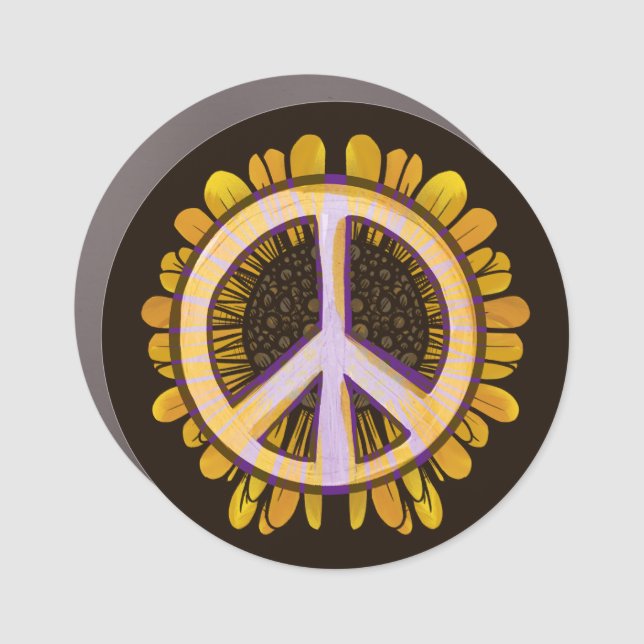 Sunflower Peace Sign Art Cute peaceful flower      (Front)