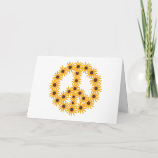 Sunflower Peace Sign Greeting Cards