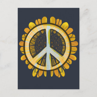 Sunflower Peace Symbol Sunflowers World Peace      Postcard