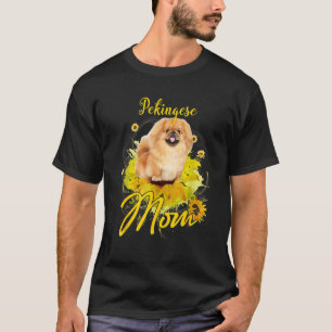 Sunflower Pekingese Mom Dog  Mother's Day T-Shirt