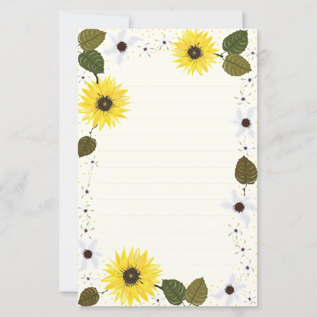 Sunflower Personal Stationery Paper (Front)