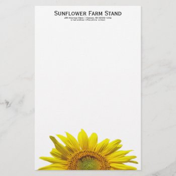 Sunflower Personal Writing Paper by DustyFarmPaper at Zazzle