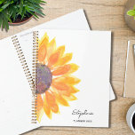 Sunflower Personalized 2024 Planner<br><div class="desc">This simple and stylish Planner is decorated with a yellow watercolor sunflower. Easily customizable with your name, and year. Use the Customize Further option to change the text size, style, and color. Because we create our artwork you won't find this exact image from other designers. Original Watercolor © Michele Davies....</div>