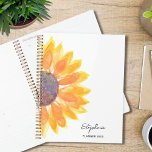 Sunflower Personalized 2024 Planner<br><div class="desc">This simple and stylish Planner is decorated with a yellow watercolor sunflower.
Easily customizable with your name,  and year.
Use the Customize Further option to change the text size,  style,  and color.
Original Watercolor © Michele Davies.</div>