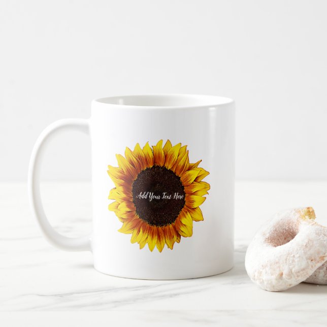 Sunflower Personalized  Coffee Mug (With Donut)