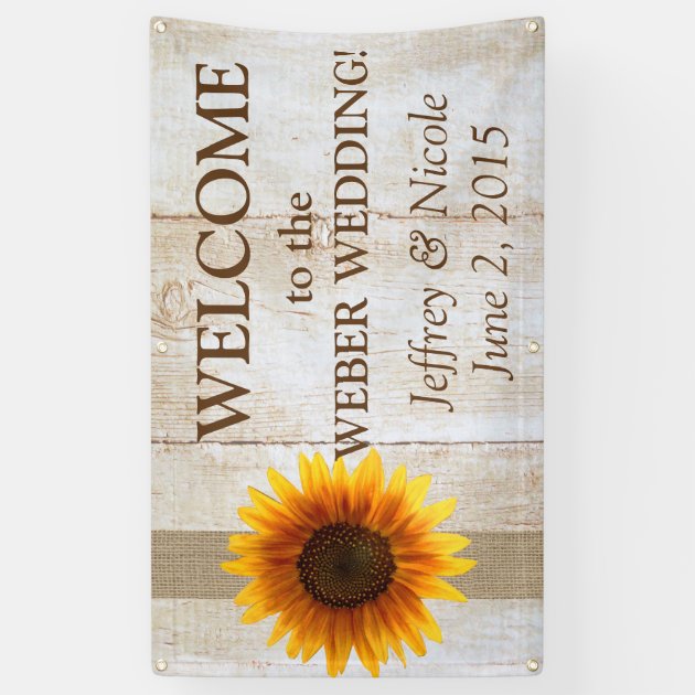 Sunflower Personalized Custom Wedding Banner