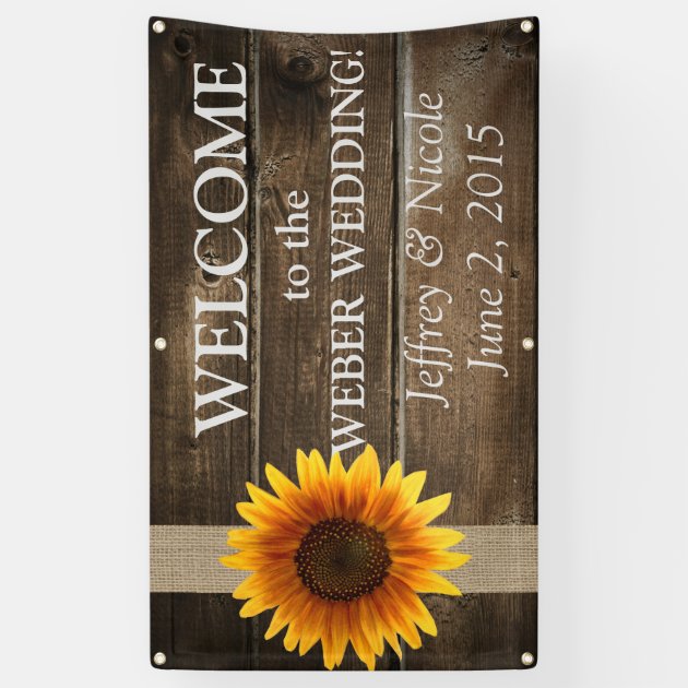 Sunflower Personalized Custom Wedding Banner