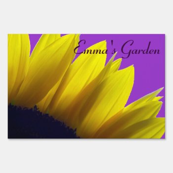 Sunflower Personalized Garden Sign by ArtByApril at Zazzle