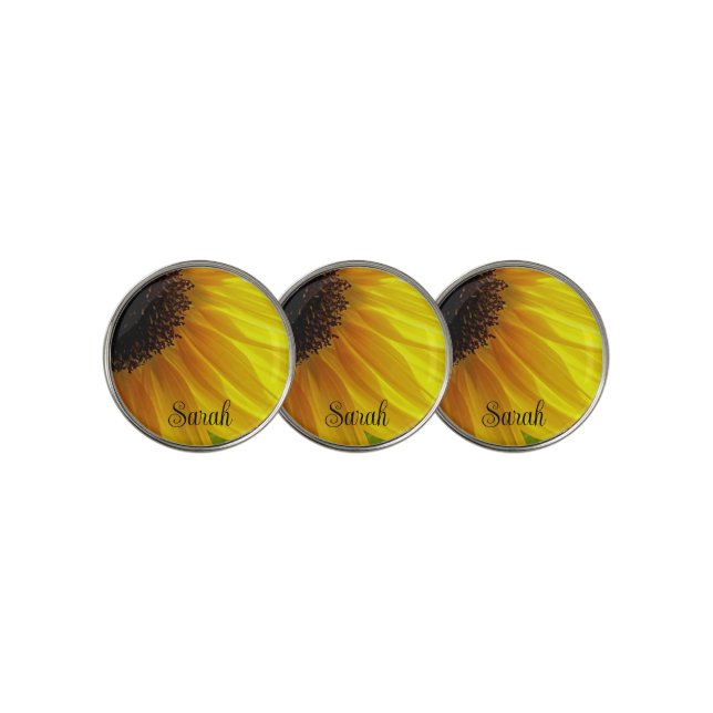 Sunflower Personalized Golf Ball Markers (3 Up)