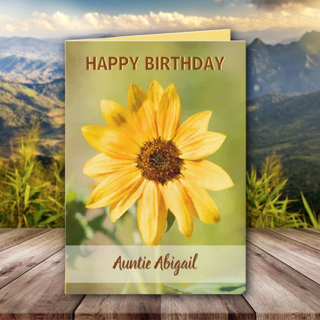 Sunflower Personalized Happy Birthday  Card (Creator Uploaded)