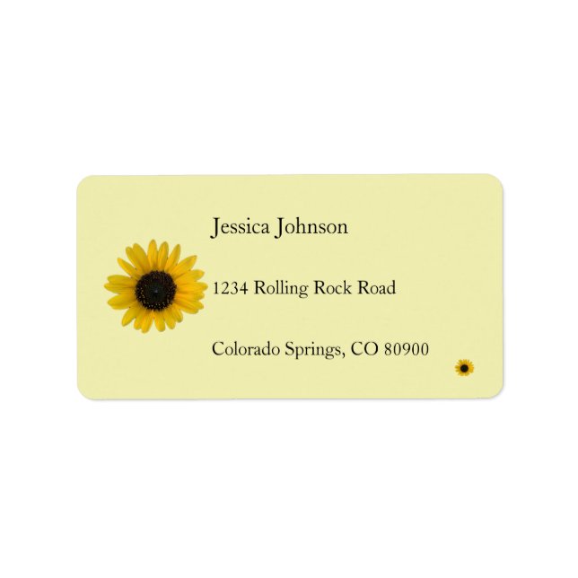 Sunflower Personalized Label (Front)