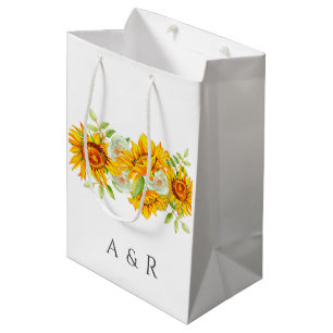 Sunflower Personalized Monogram Medium Gift Bag