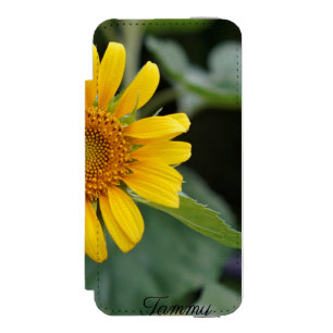Sunflower Personalized Name iPhone SE/5/5s Wallet Case