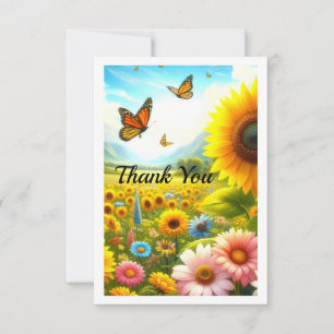 Sunflower Personalized Neighbor Thank You Card