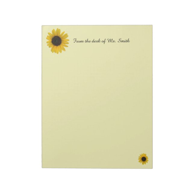 Sunflower Personalized Notepad (Rotated)