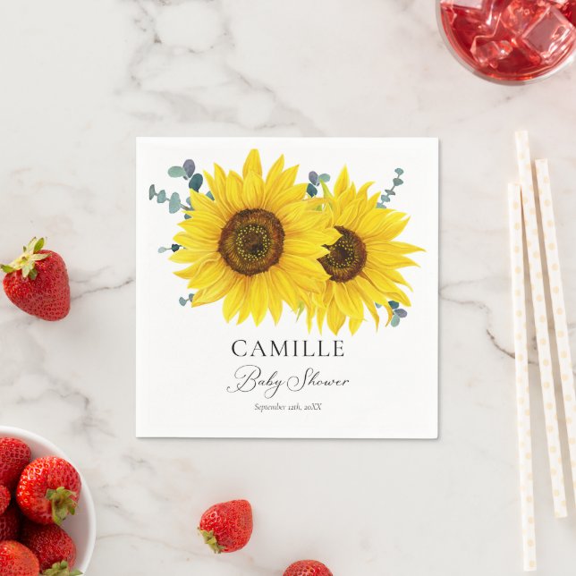 Sunflower Personalized Paper Napkins (Insitu)